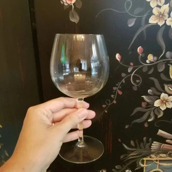 Vintage 90s Textured Wine Glass - Picture 1 of 5